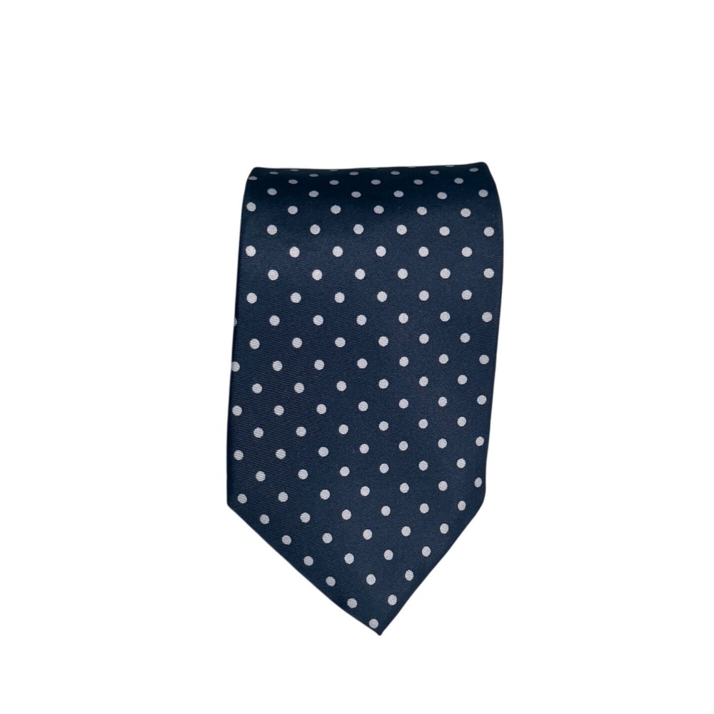Bert Pulitzer Collectors Edition Navy Blue Polka Dot Silk Necktie 4 Inch